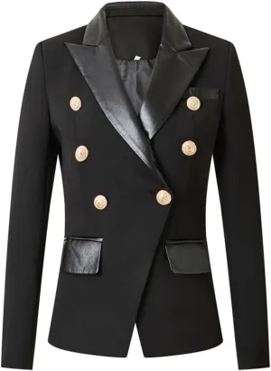 -Breasted Slim-fit Suit Collar Slim Suit Spring Suit Design Small Suit Jacket(Large)