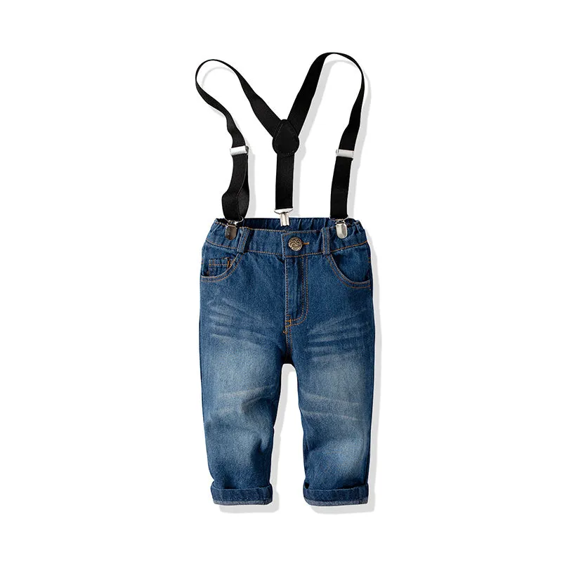 2 Pieces Set Baby Kid Boys Birthday Party Striped Bow Shirts And Pants Suits Wholesale 211109336
