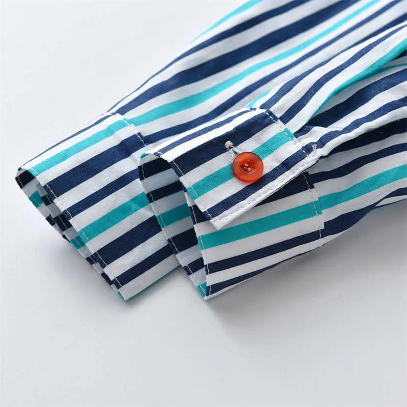 2 Pieces Set Baby Kid Boys Birthday Party Striped Bow Shirts And Solid Color Jumpsuits Wholesale 211109460