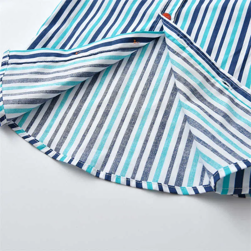 2 Pieces Set Baby Kid Boys Birthday Party Striped Bow Shirts And Solid Color Jumpsuits Wholesale 211109460