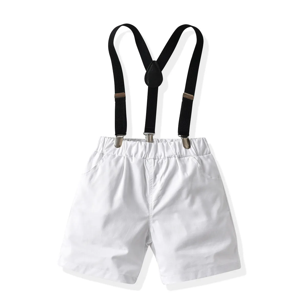 2 Pieces Set Baby Kid Boys Birthday Party Striped Bow Shirts And Solid Color Rompers Wholesale 220531612