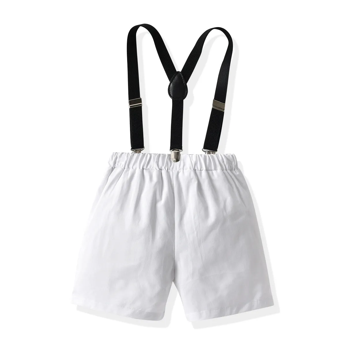2 Pieces Set Baby Kid Boys Birthday Party Striped Bow Shirts And Solid Color Rompers Wholesale 220531612