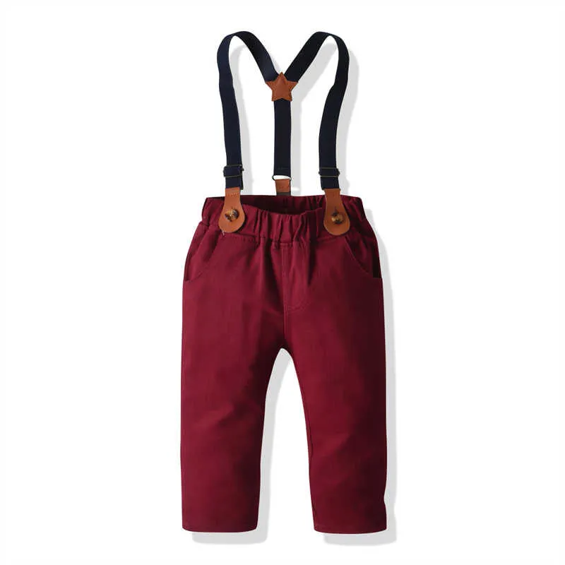 2 Pieces Set Baby Kid Boys Checked Bow Shirts And Pants Suits Wholesale 211109438