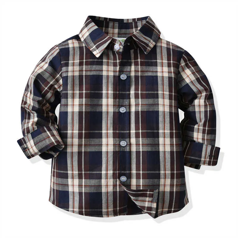2 Pieces Set Baby Kid Boys Checked Bow Shirts And Pants Suits Wholesale 211109438