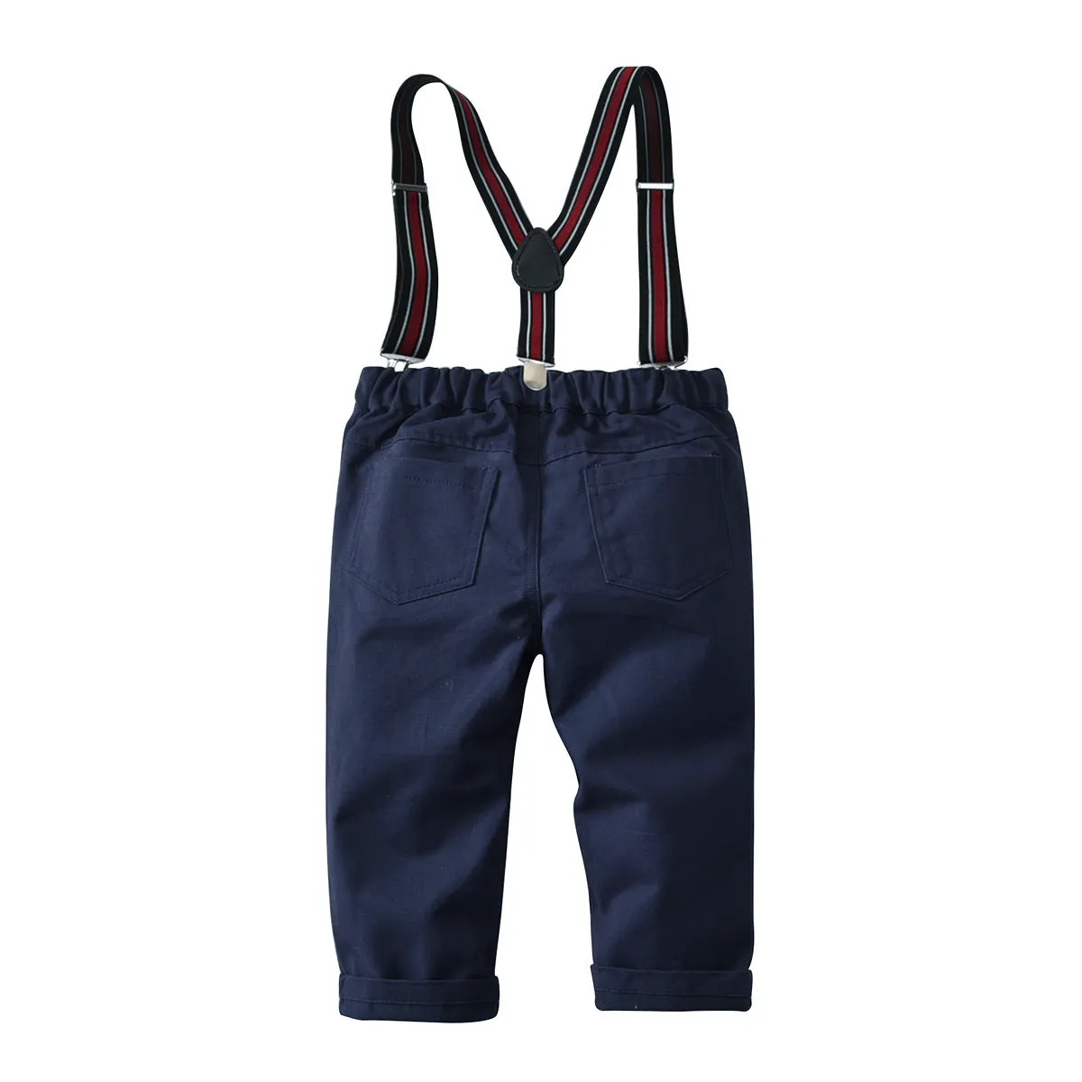 2 Pieces Set Baby Kid Boys Dressy Birthday Party Striped Shirts And Solid Color Jumpsuits Wholesale 22121425