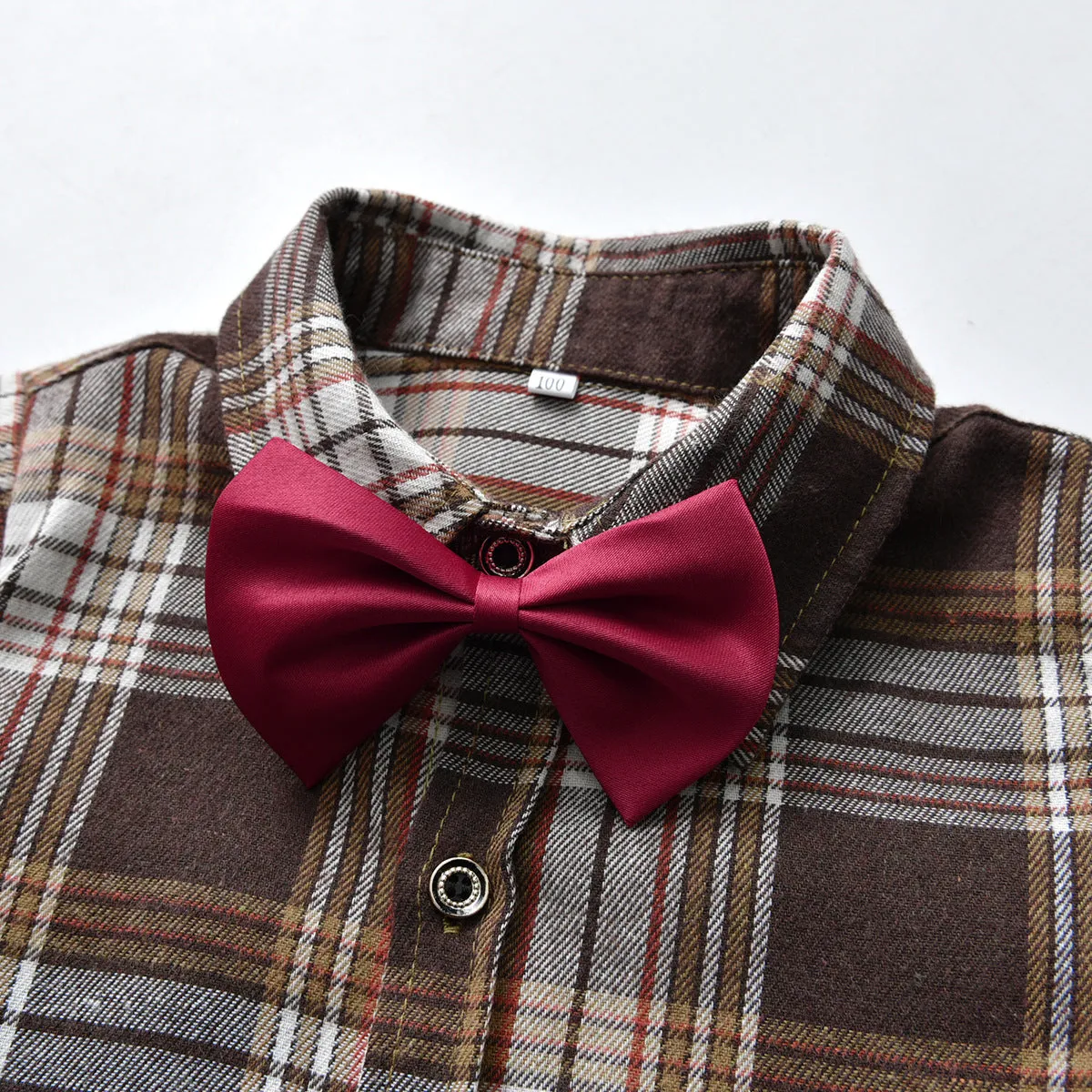 2 Pieces Set Baby Kid Boys Dressy Checked Bow Shirts And Shorts Suits Wholesale 220531629