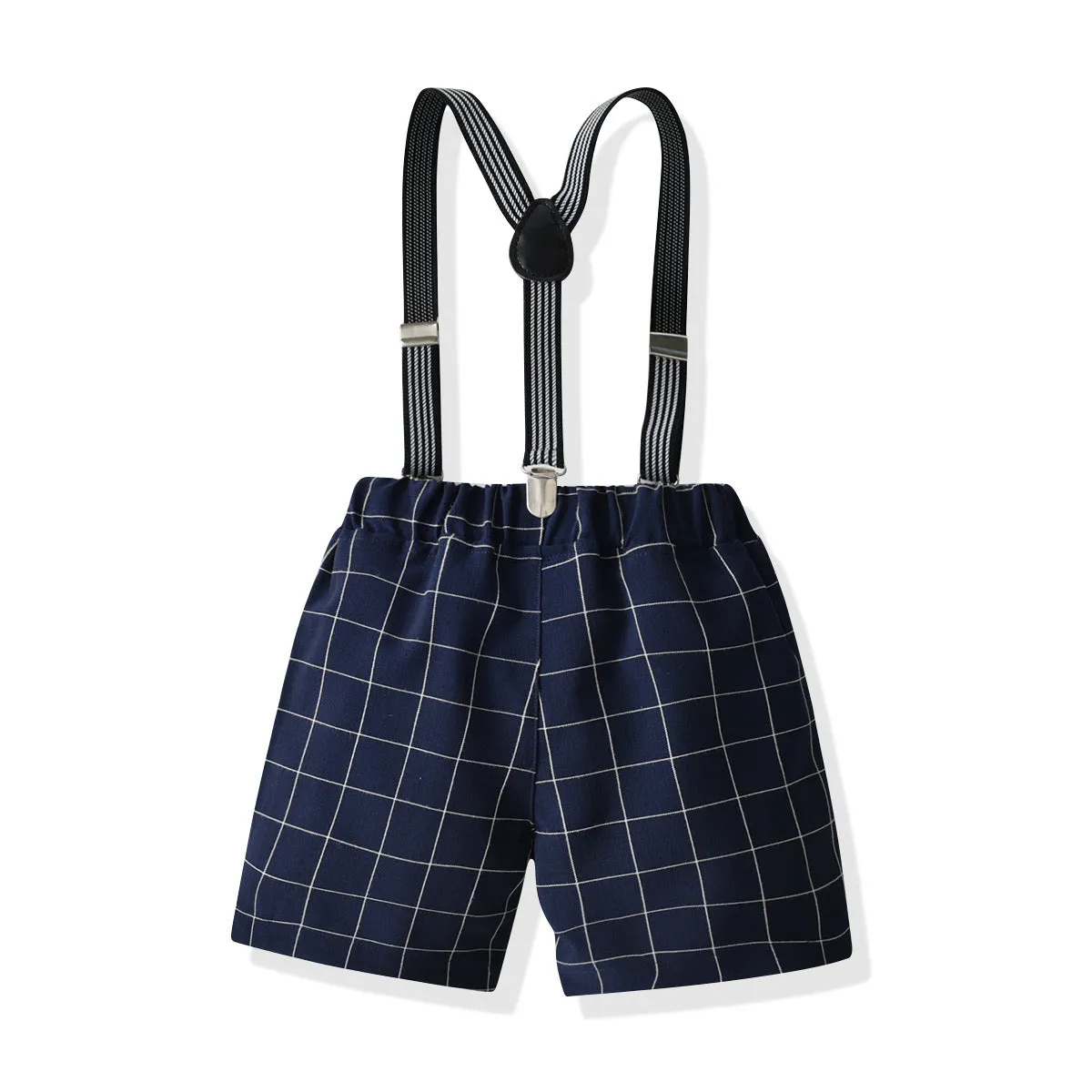 2 Pieces Set Baby Kid Boys Dressy Checked Bow Shirts And Shorts Suits Wholesale 220531629