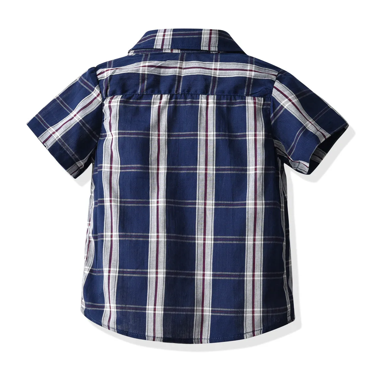 2 Pieces Set Baby Kid Boys Dressy Checked Bow Shirts And Solid Color Rompers Suits Wholesale 220531130