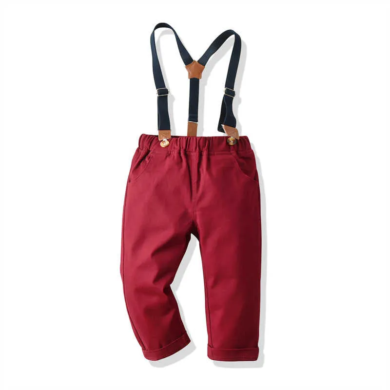 2 Pieces Set Baby Kid Boys Dressy Striped Bow Shirts And Pants Suits Wholesale 211109436