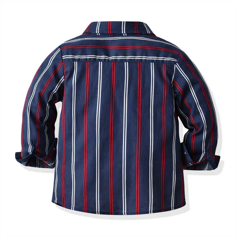 2 Pieces Set Baby Kid Boys Dressy Striped Bow Shirts And Pants Suits Wholesale 211109436