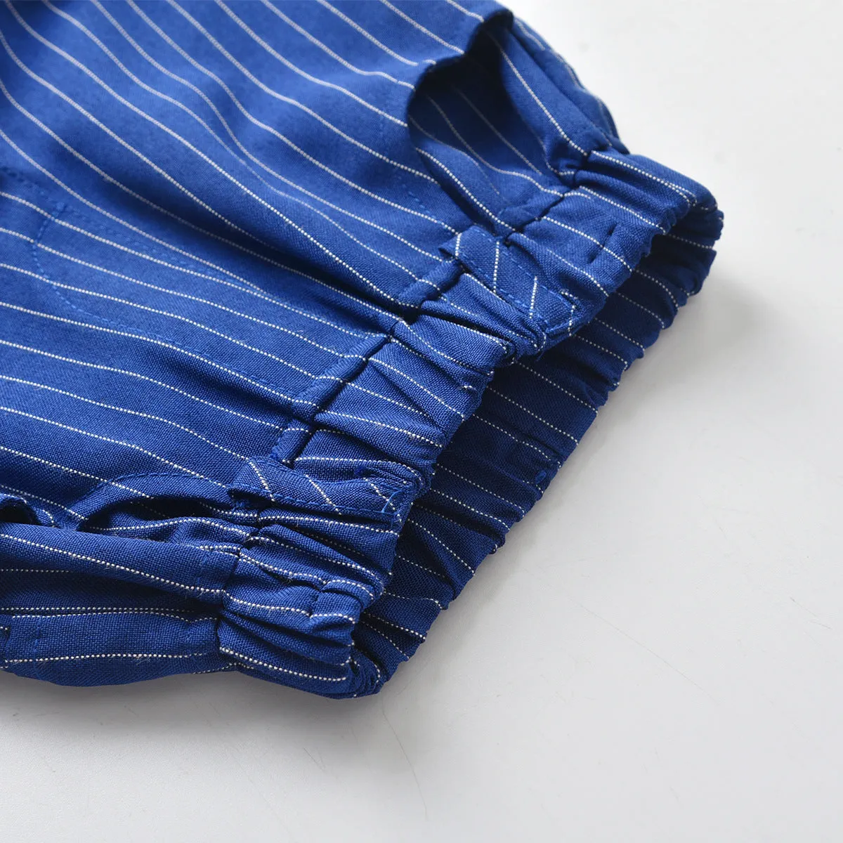 2 Pieces Set Baby Kid Boys Solid Color Bow Shirts And Striped Shorts Wholesale 220531176