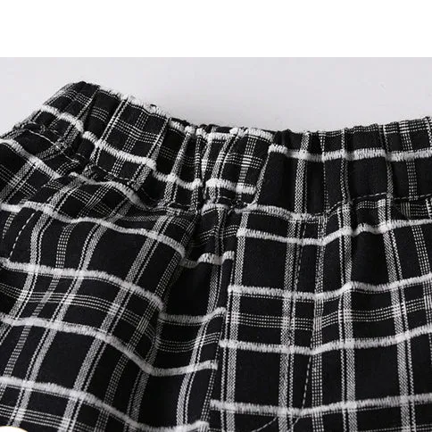 3 Pieces Set Baby Boys Birthday Party Solid Color Bow Rompers Checked Vests Waistcoats And Pants Wholesale 221214235