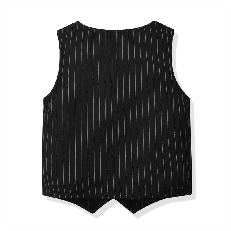 3 Pieces Set Baby Kid Boys Dressy Birthday Party Solid Color Bow Shirts And Striped Vests Waistcoats And Jumpsuits Wholesale 211109515