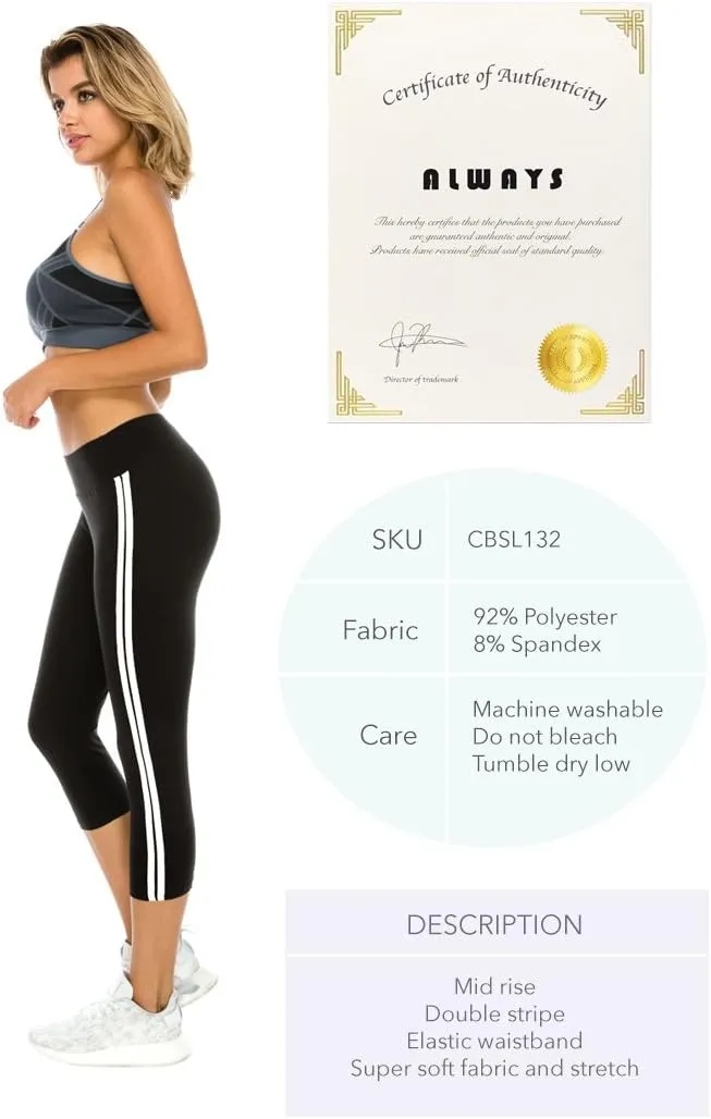 ALWAYS Women's High Waist Yoga Leggings - Premium Soft Workout Stretch Yoga Pants