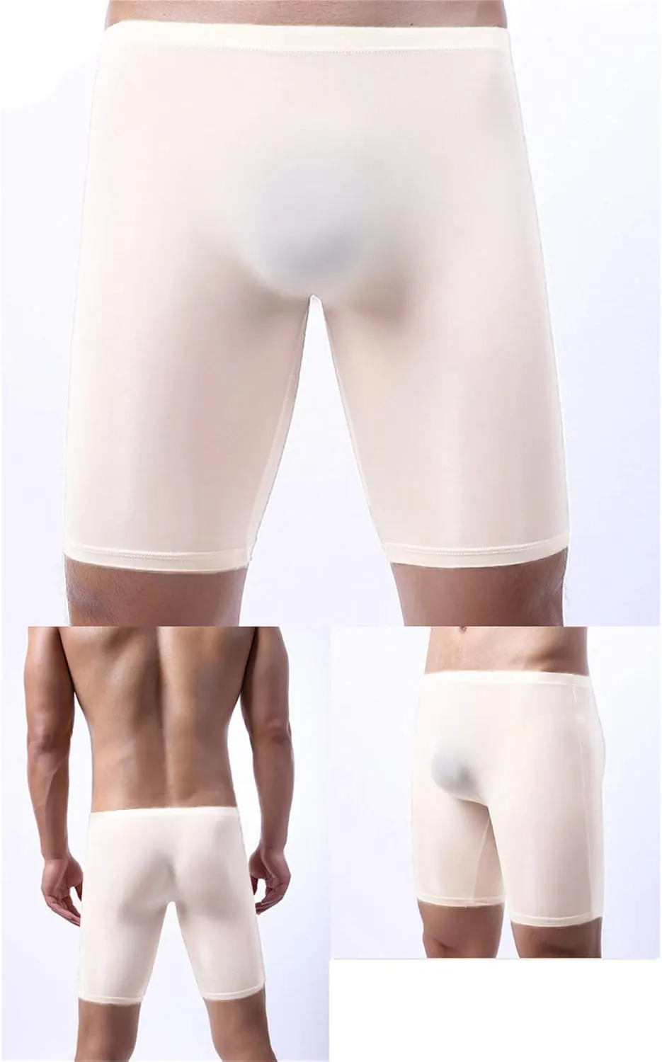 Andongnywell Men's boxer shorts one-piece ice silk boxer transparent sexy panties Knickers underpants