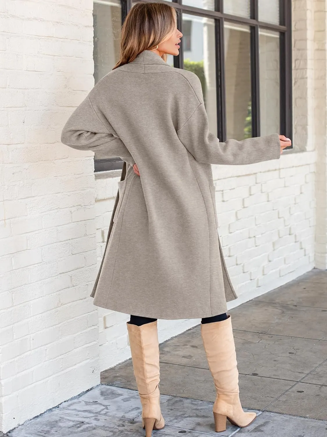ANRABESS Women's Cardigan Long Sweater Oversized Open Front Knit Duster Coat 2024 Trendy Lady Fall Coatigan Outerwear