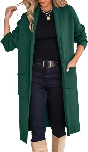 ANRABESS Women's Cardigan Long Sweater Oversized Open Front Knit Duster Coat 2024 Trendy Lady Fall Coatigan Outerwear