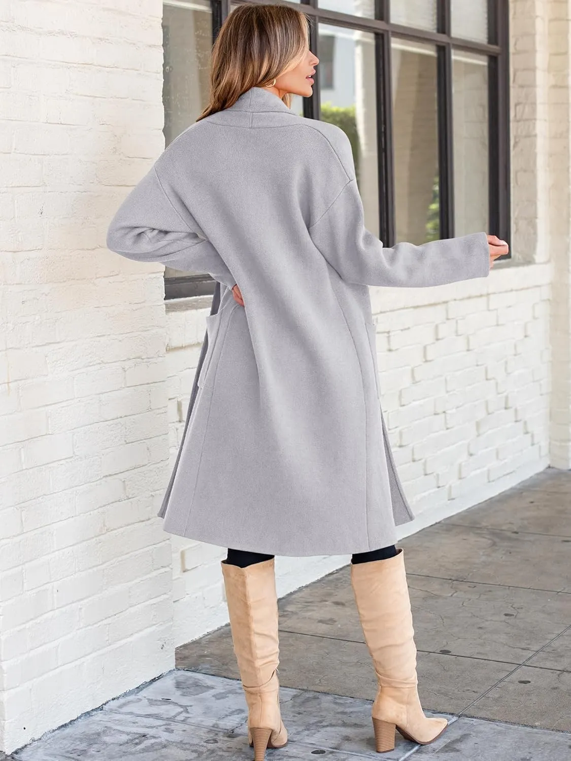 ANRABESS Women's Cardigan Long Sweater Oversized Open Front Knit Duster Coat 2024 Trendy Lady Fall Coatigan Outerwear