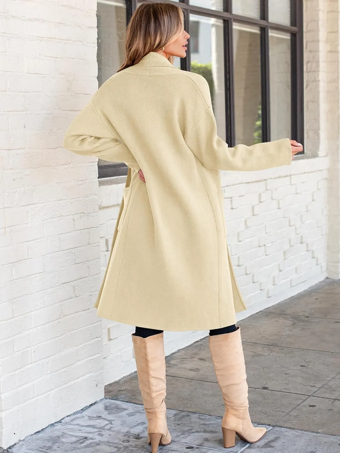ANRABESS Women's Cardigan Long Sweater Oversized Open Front Knit Duster Coat 2024 Trendy Lady Fall Coatigan Outerwear