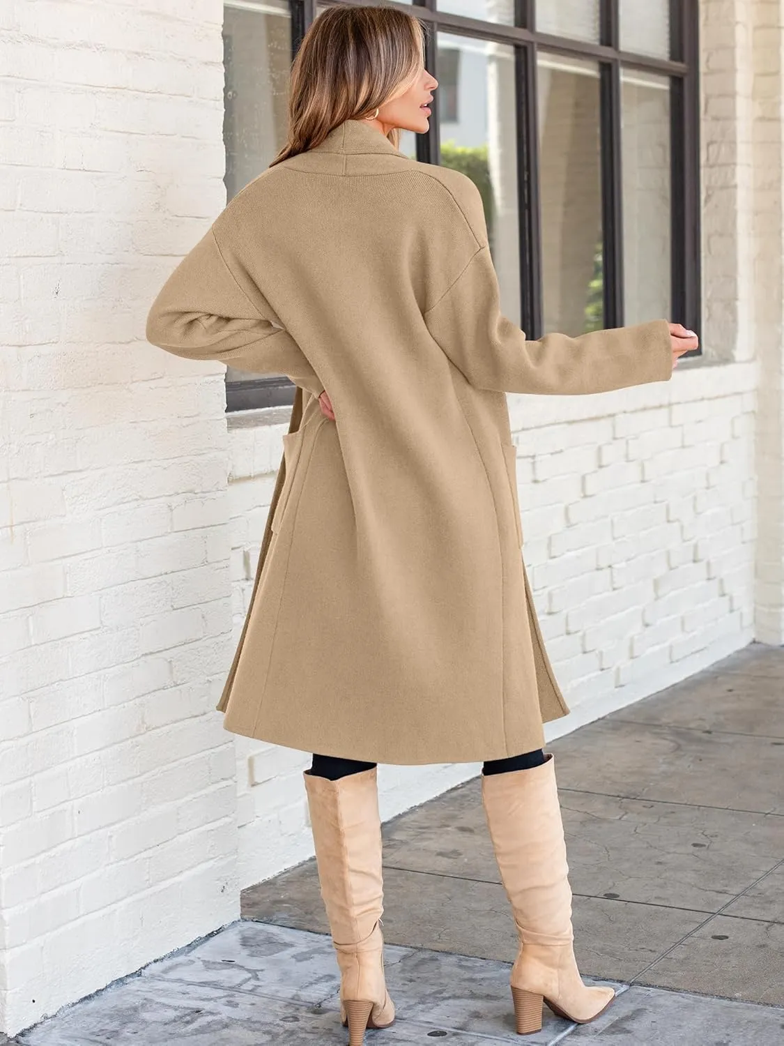 ANRABESS Women's Cardigan Long Sweater Oversized Open Front Knit Duster Coat 2024 Trendy Lady Fall Coatigan Outerwear
