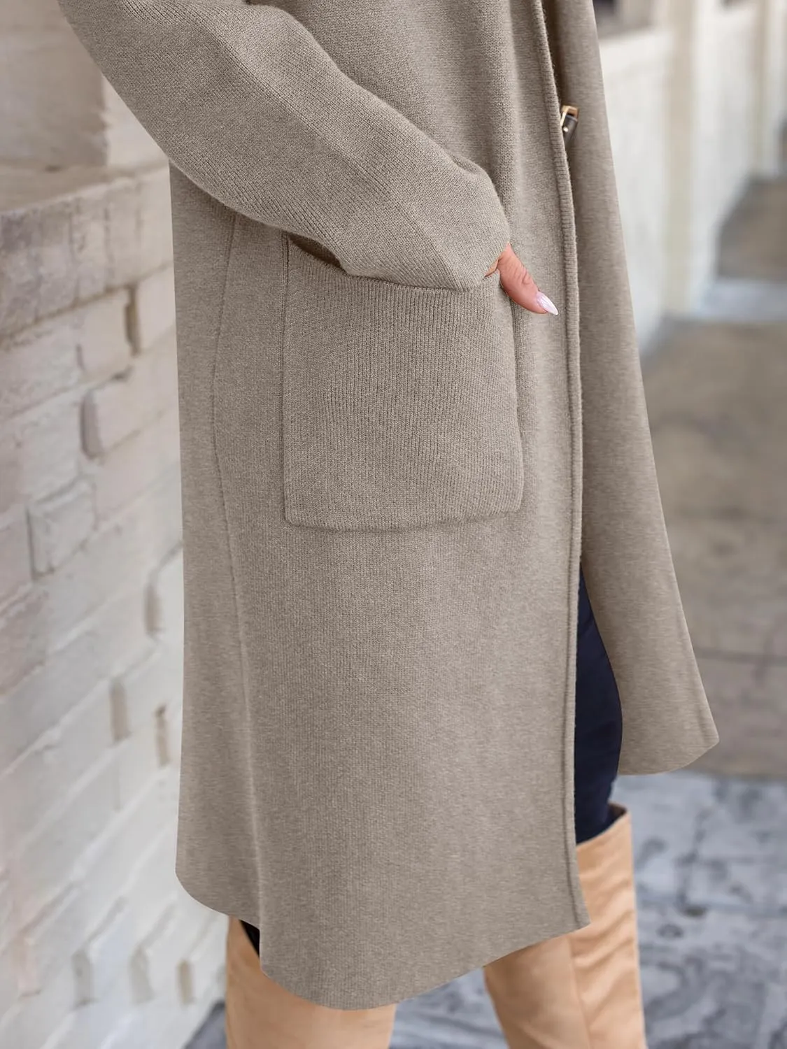 ANRABESS Women's Cardigan Long Sweater Oversized Open Front Knit Duster Coat 2024 Trendy Lady Fall Coatigan Outerwear