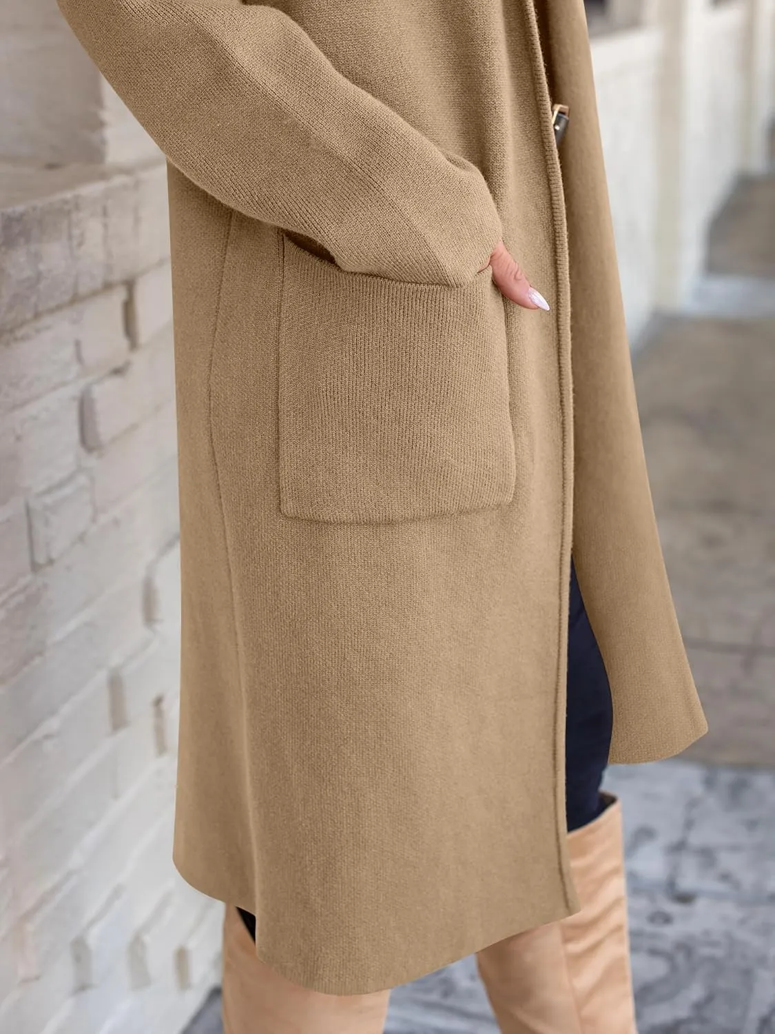 ANRABESS Women's Cardigan Long Sweater Oversized Open Front Knit Duster Coat 2024 Trendy Lady Fall Coatigan Outerwear