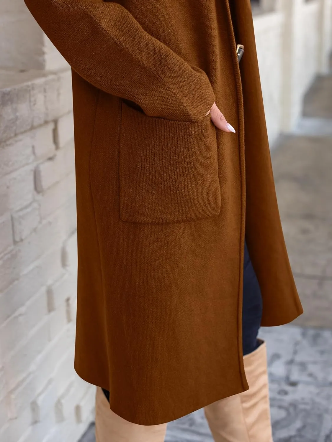 ANRABESS Women's Cardigan Long Sweater Oversized Open Front Knit Duster Coat 2024 Trendy Lady Fall Coatigan Outerwear