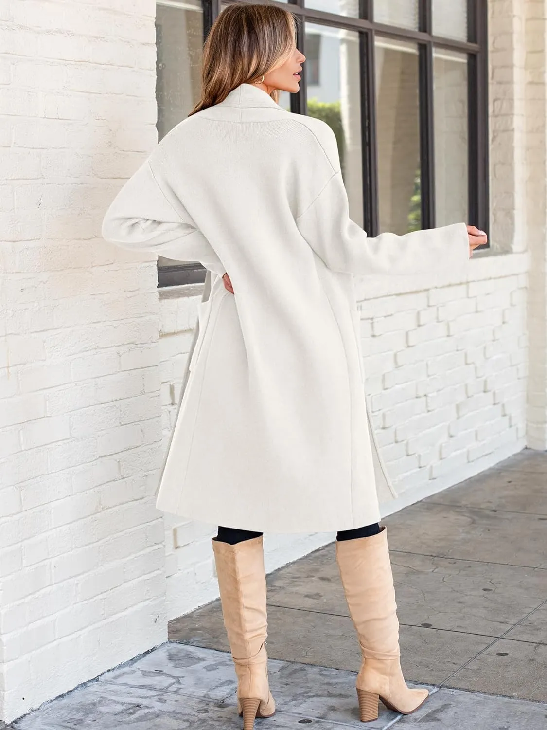 ANRABESS Women's Cardigan Long Sweater Oversized Open Front Knit Duster Coat 2024 Trendy Lady Fall Coatigan Outerwear