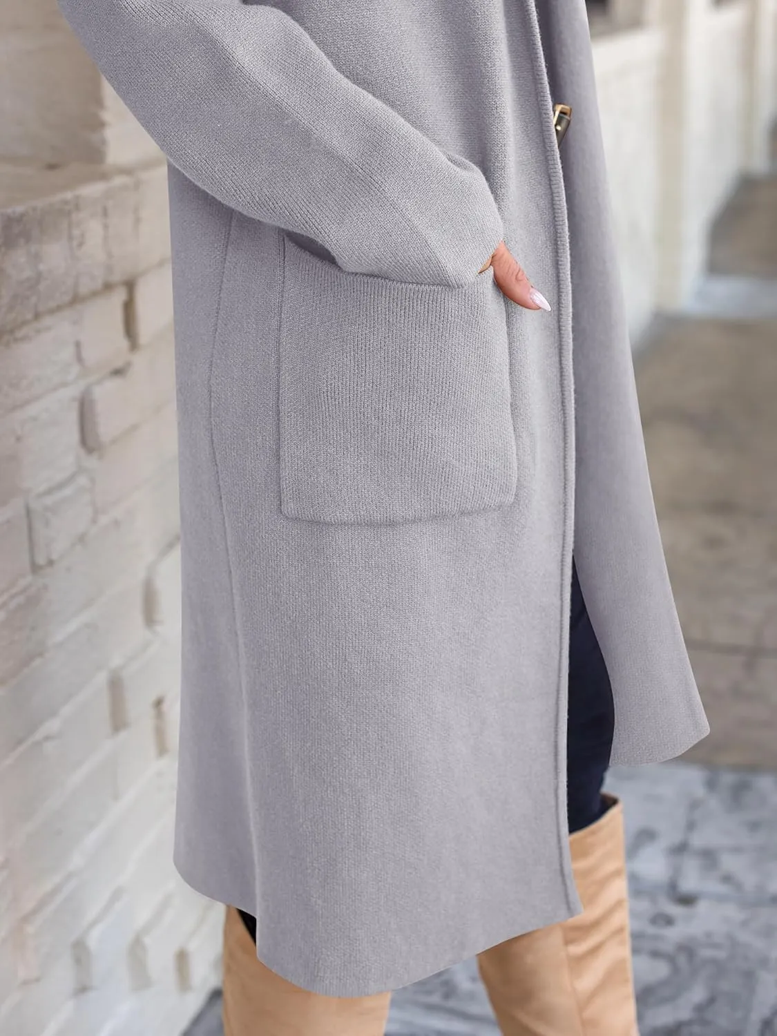 ANRABESS Women's Cardigan Long Sweater Oversized Open Front Knit Duster Coat 2024 Trendy Lady Fall Coatigan Outerwear