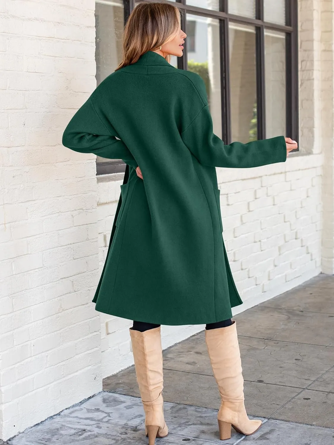 ANRABESS Women's Cardigan Long Sweater Oversized Open Front Knit Duster Coat 2024 Trendy Lady Fall Coatigan Outerwear