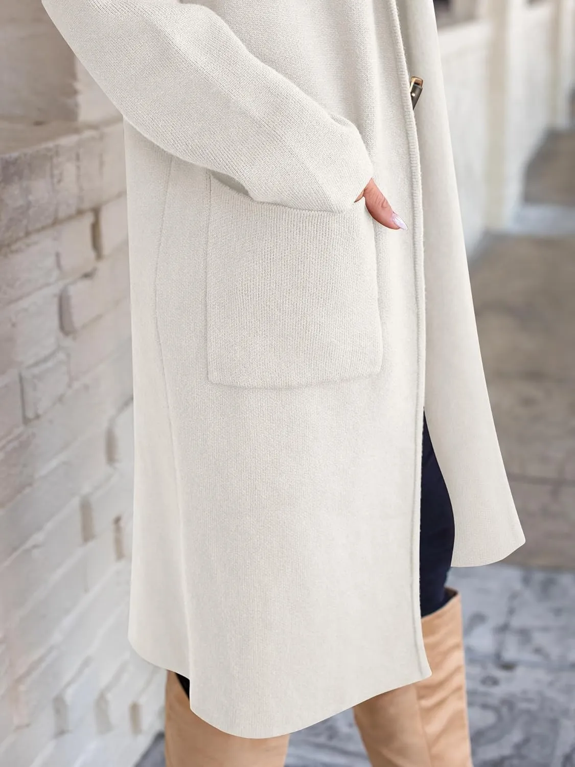 ANRABESS Women's Cardigan Long Sweater Oversized Open Front Knit Duster Coat 2024 Trendy Lady Fall Coatigan Outerwear