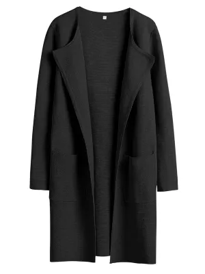 ANRABESS Women's Open Front Knit Lightweight Cardigan Casual Long Coatigan Sweater Lady Jacket Coat 2025 Fall Outerwear