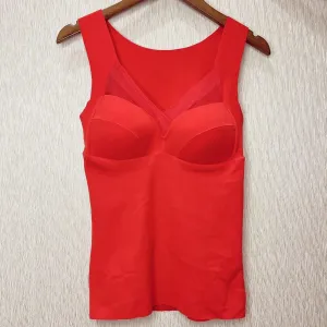 ANTIY Comfort Thermals for Women Plus Size German Velvet Lingerie Fleece Tops Womens Thermal Camisoles Vest Underwear (Color : Red, Size : XXXL/XXX-Large)
