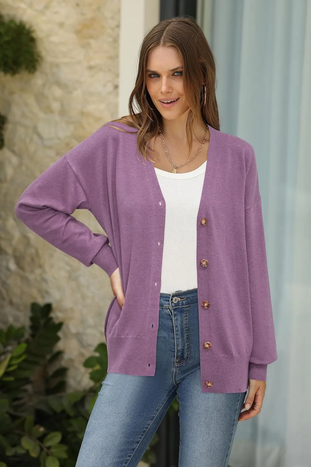 Arach&Cloz 2025 Wool Blended Cardigan Sweaters for Women Spring Fashion Lightweight Button Clothes Business Casual Outfits