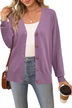 Arach&Cloz 2025 Wool Blended Cardigan Sweaters for Women Spring Fashion Lightweight Button Clothes Business Casual Outfits