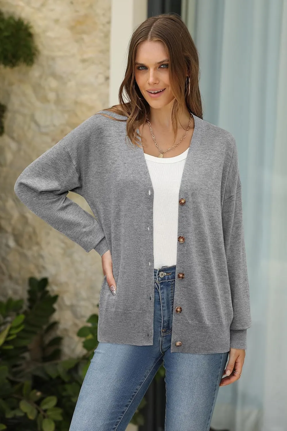 Arach&Cloz 2025 Wool Blended Cardigan Sweaters for Women Spring Fashion Lightweight Button Clothes Business Casual Outfits