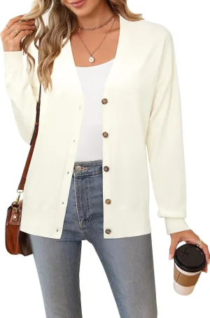 Arach&Cloz 2025 Wool Blended Cardigan Sweaters for Women Spring Fashion Lightweight Button Clothes Business Casual Outfits