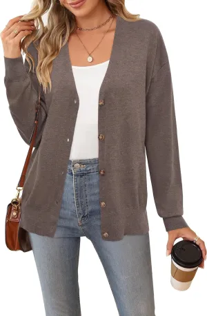 Arach&Cloz 2025 Wool Blended Cardigan Sweaters for Women Spring Fashion Lightweight Button Clothes Business Casual Outfits