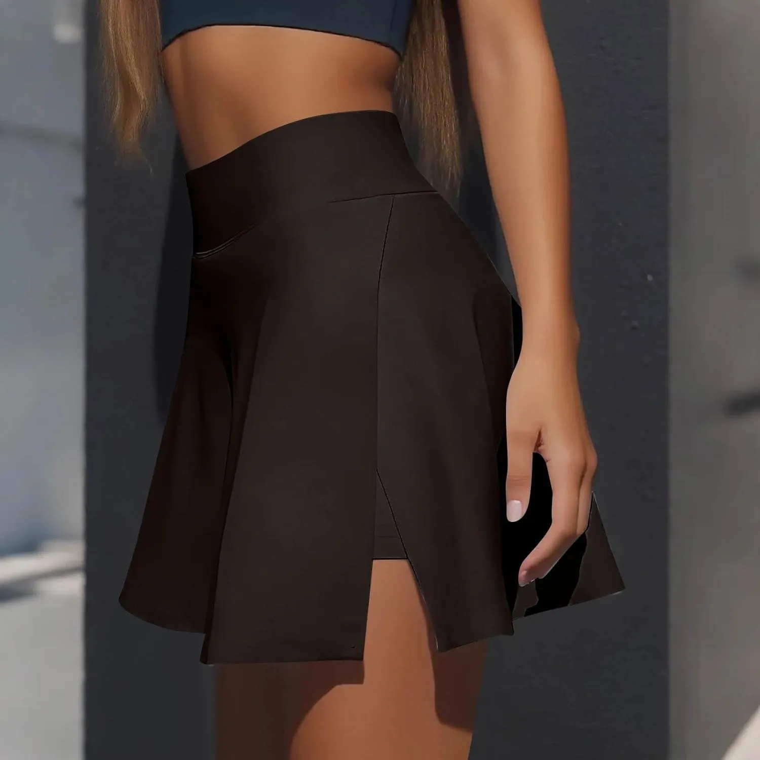 Athletic Skirts for Women with Shorts Underneath High Waisted Side Slit Tennis Skirt Sport Golf Skorts with Pockets