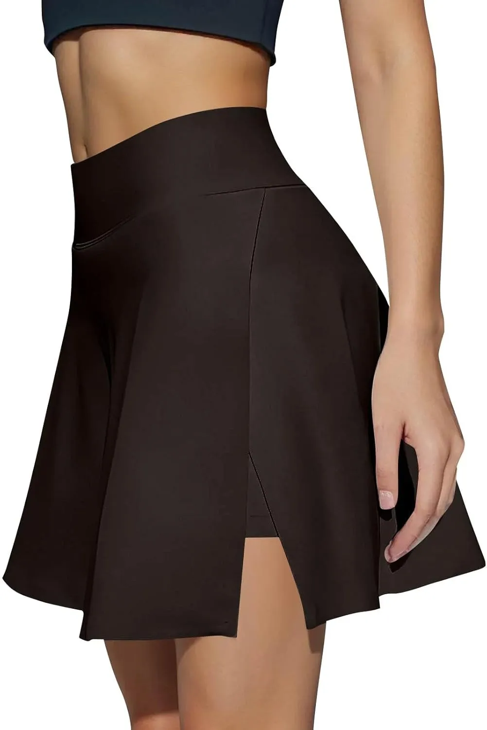 Athletic Skirts for Women with Shorts Underneath High Waisted Side Slit Tennis Skirt Sport Golf Skorts with Pockets