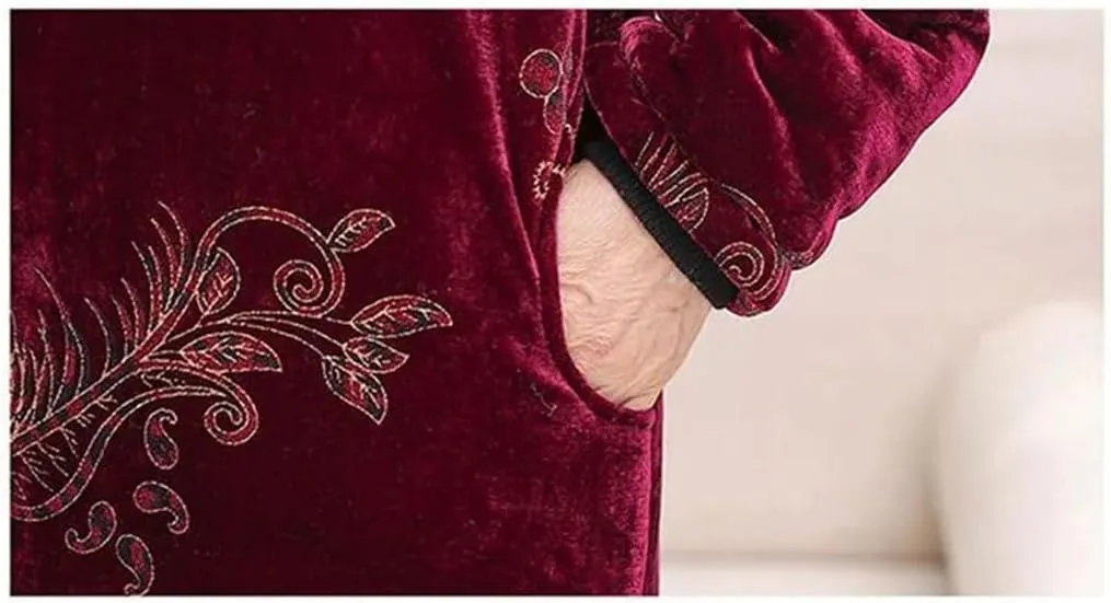 Azedssw Grandma Cotton-Padded Coat Mother Winter Coat Clothes Womens Parkas Thick Warm Quilted Jacket Outwear