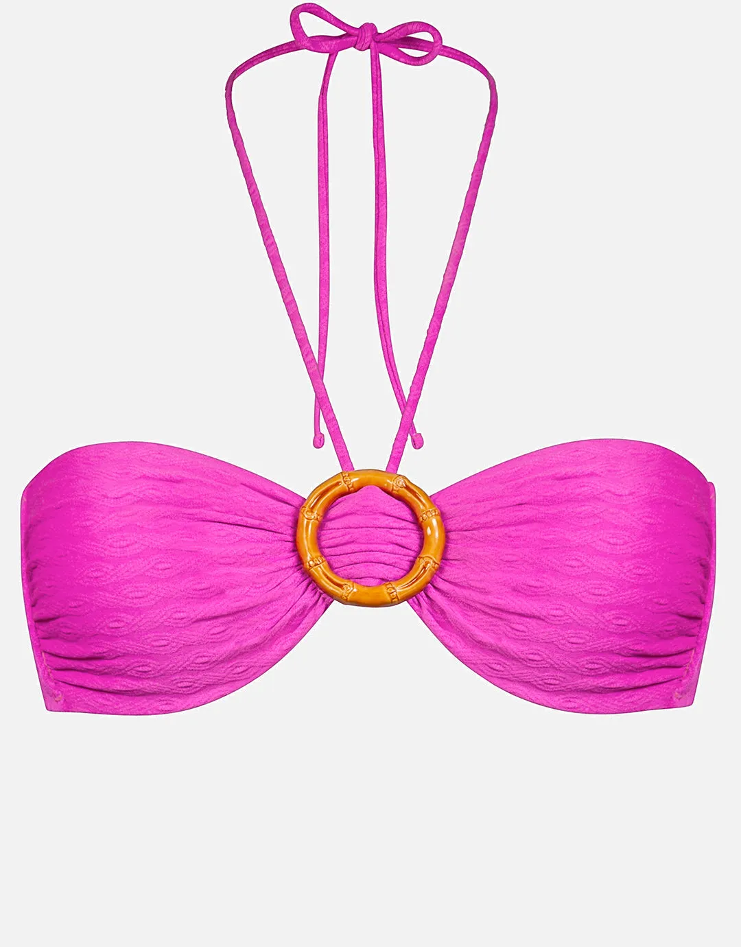 Bamboo Solids Bandeau Bikini Top - Intense Pink