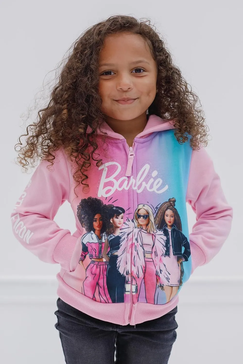 Barbie Girls Fleece Zip Up Hoodie Toddler to Big Kid