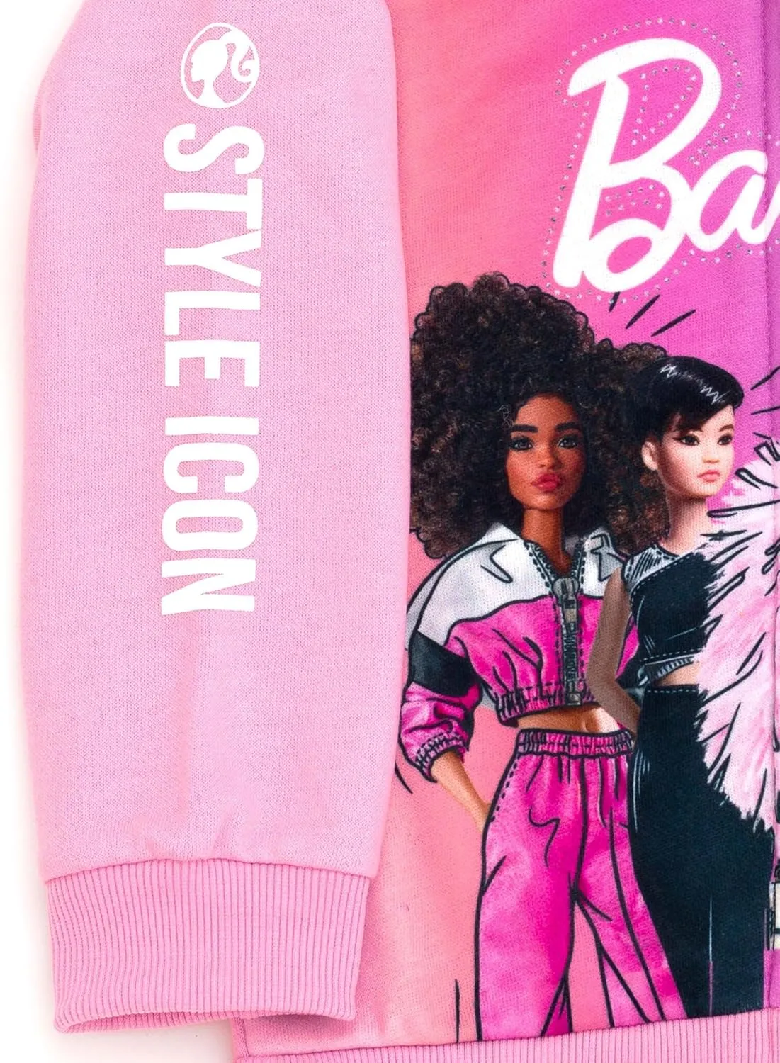 Barbie Girls Fleece Zip Up Hoodie Toddler to Big Kid