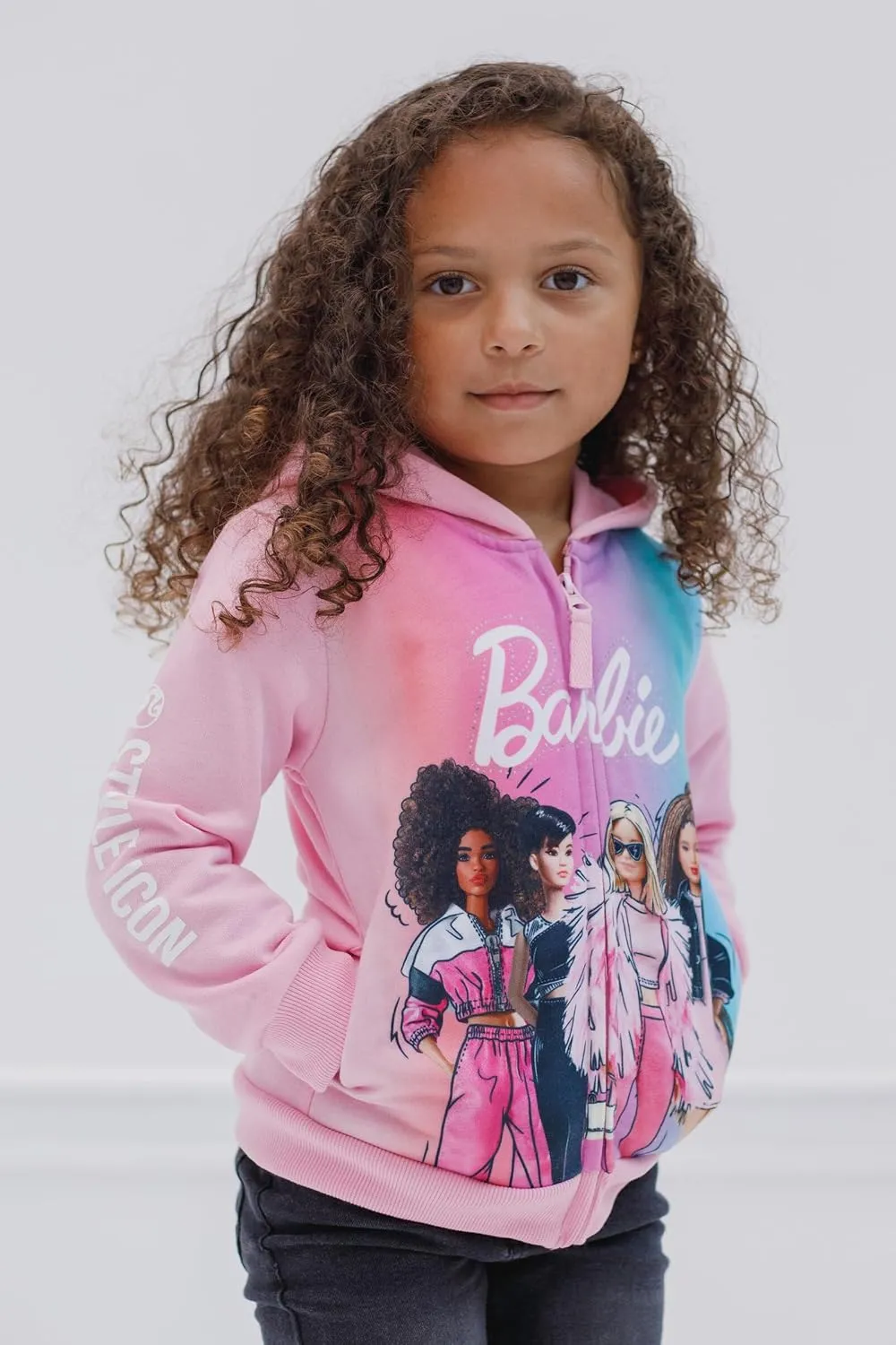 Barbie Girls Fleece Zip Up Hoodie Toddler to Big Kid