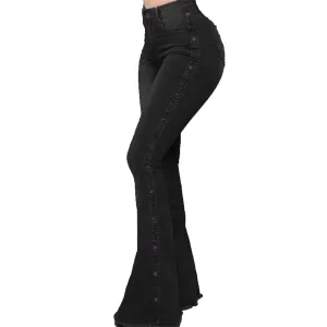 Bell Bottom Jeans for Women High Waisted Classic Flared Denim Pants Wide Leg Flared Jeans Trousers (Medium,Black)