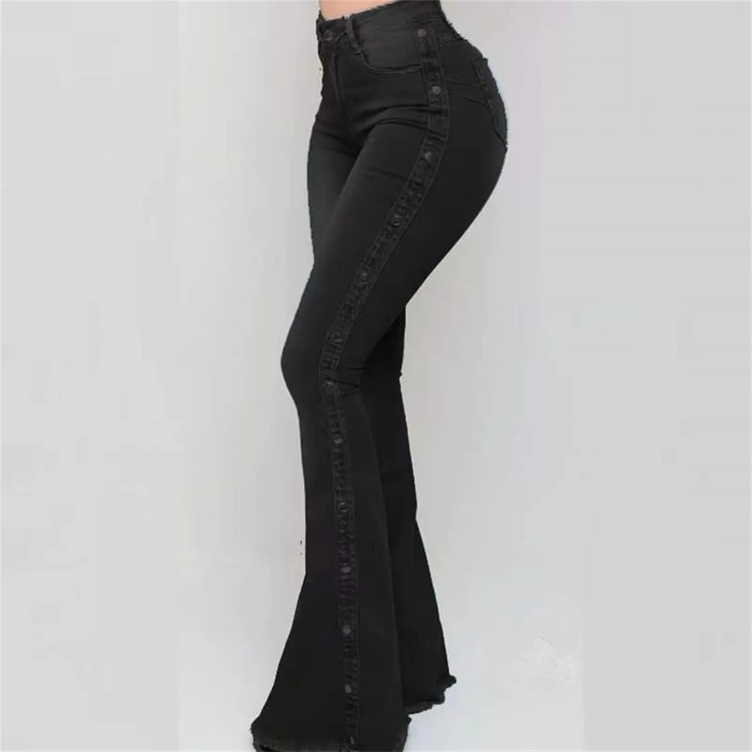 Bell Bottom Jeans for Women High Waisted Classic Flared Denim Pants Wide Leg Flared Jeans Trousers (Medium,Black)