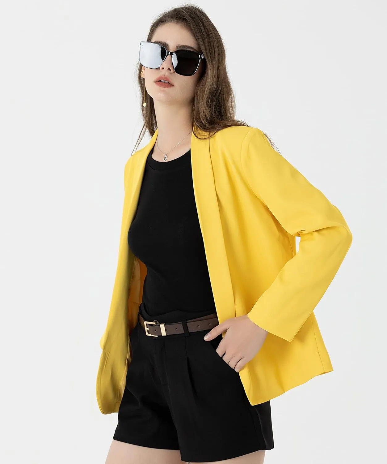 Beninos Womens Casual Long Sleeve Blazer Jackets with No Button