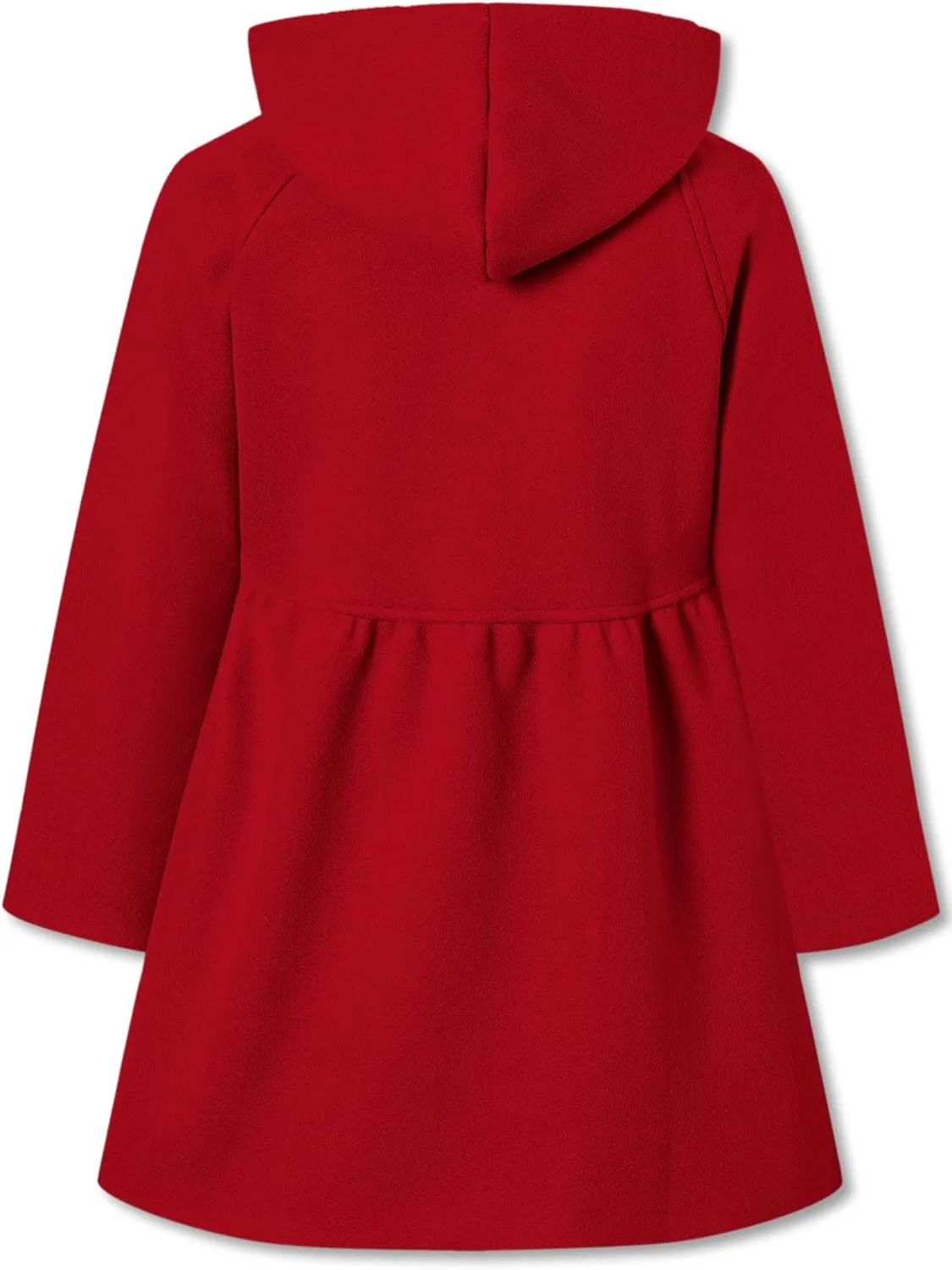 Betusline Girls' Dress Coat, Kids Hoodie Wool Blend Coats Fall Winter Outerwear Peacoat,2-14 Years