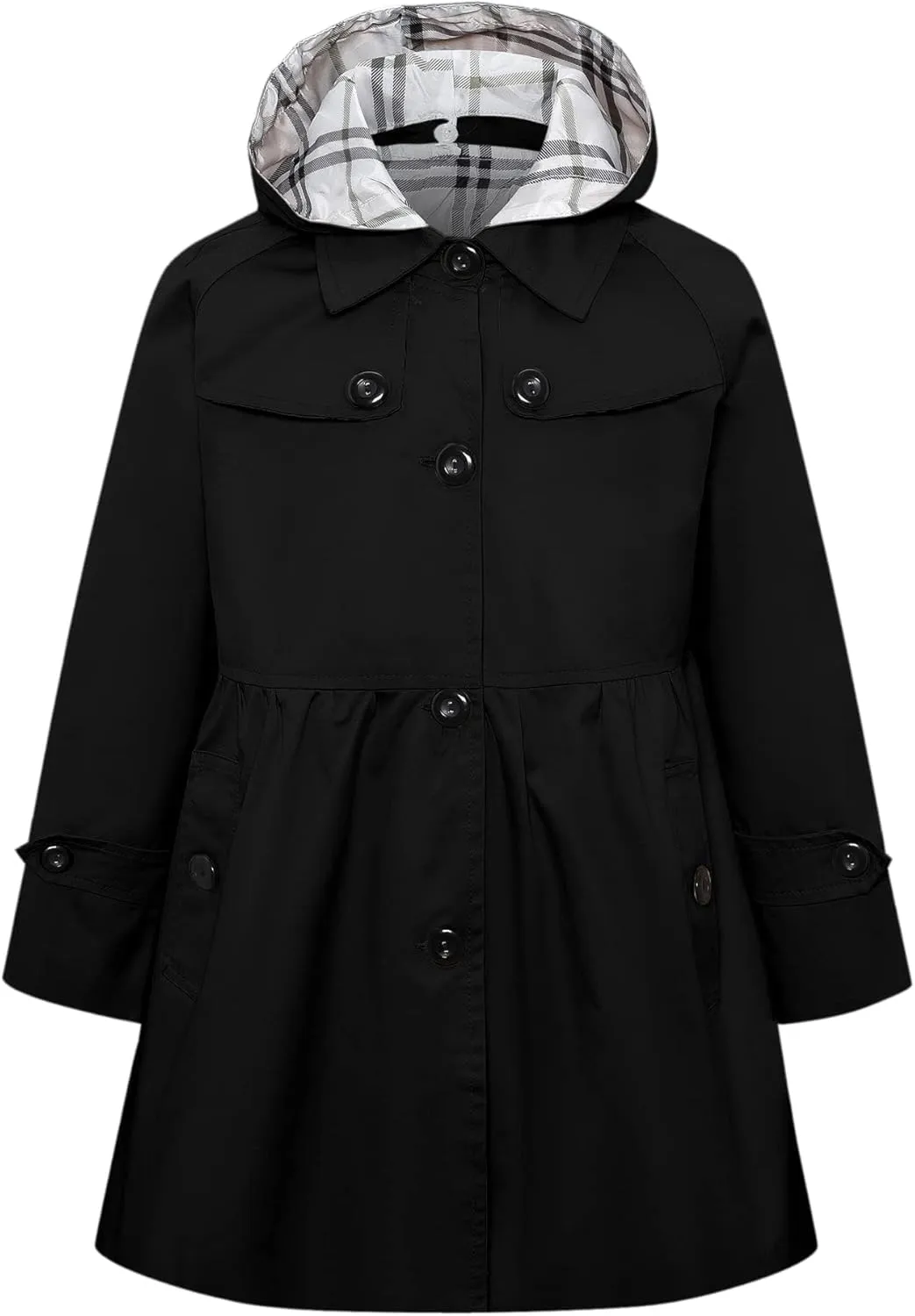 Betusline Girl's Single Breasted Trench Coat Dress Coat Outerwear, 2-14 Years